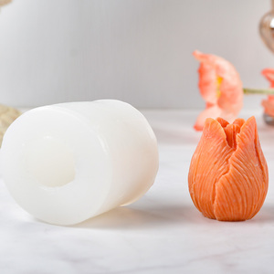 Molde de silicona 3D popular de rosas y tulipanes para moldes de resina de cera personalizados, molde de vela de flores DIY - Product Image 3