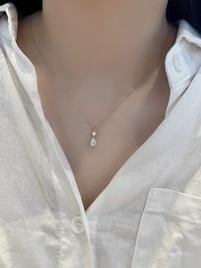 Xinfly oro giallo oro giallo 1.5ct collana di diamanti coltivati da laboratorio Au750 pera catena di maglie per matrimoni regali di fidanzamento - Product Image 4