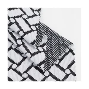 75D black and white staircase jacquard texture pattern is changeable