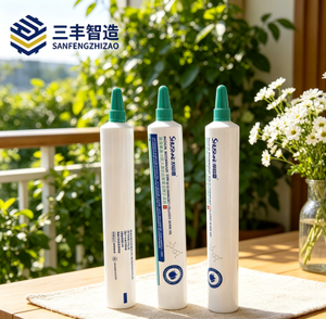 Tubo exprimible de plástico blanco de grado farmacéutico, especialmente diseñado para gel de colágeno médico, gel reparador de cicatrices y ungüento para el cuidado de la piel. - Product Image 2