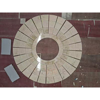 Médaillon de sol rond personnalisé en marbre découpé au jet d'eau pour la décoration des sols des halls d'hôtels