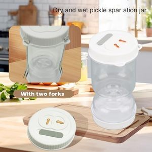 <b>Pickle</b> Juice Separator Wet Dry Strainer Flip Hourglass <b>Jar</b> Airtight Storage Olive <b>Pickle</b> Container Plastic Kitchen Eco-Friendly - Product Image 3