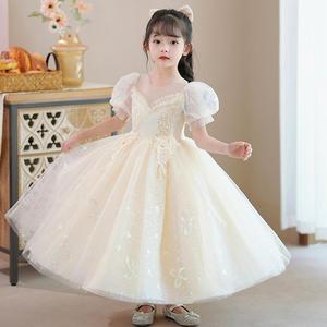Robe à fleurs pour fête de <span class=keywords><strong>mariage</strong></span>, robe de princesse en dentelle bouffante avec nœud, <span class=keywords><strong>tenue</strong></span> d'anniversaire pour petites filles - Product Image 1