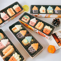 Best verkochte halal fruit smaak marshmallow fastfood frietjes burger milk tea vorm zachte zoete suikerspin