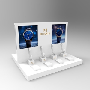 Huaxin tùy chỉnh sang trọng đồng hồ hiển thị MDF đồng hồ hiển thị màu xám sang trọng cổ tay đồng hồ hiển thị kệ - Product Image 2