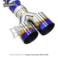 Échappement de course Catback pour Dodge Challenger Hellcat SRT 6.2T 2016-2022 Système d'échappement en titane Valvetronic Catback Silencieux