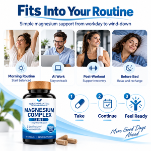 Cápsulas de Complejo de Magnesio de 1000mg con 12 Formas para la Relajación Muscular y el Apoyo Diario a la Salud, Suministro de Fábrica, Marca Privada - Product Image 5