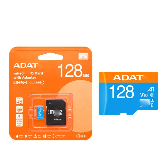 Adat V10 Xc 128GB 64GB 256GB Class 10 SD Card High Speed for Phone with 5-Year Warranty