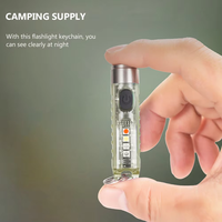Mini lampe torche LED rechargeable par USB, porte-clés en acier inoxydable, 10 modes, batterie rechargeable pour le camping en plein air