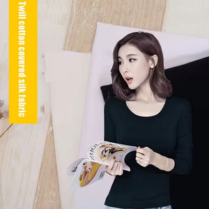 Tejido de algodón de sarga elástico con cordón para camisetas y sudaderas de algodón de 200 g, tejido de punto 40s, venta al por mayor - Product Image 6