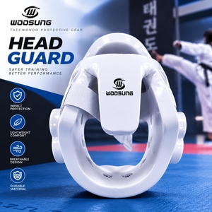 Gratis verzending, hoge kwaliteit, duurzame witte en blauwe Taekwondo hoofdbeschermer, Taekwondo helm - Product Image 3