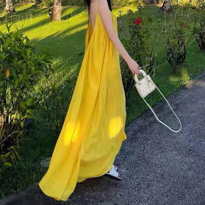 Robe longue grande taille pour <span class=keywords><strong>femme</strong></span>, décontractée, mode 2026, pour femmes rondes, robe d'été, col en V, robe longue de plage, meilleure robe personnalisée - Product Image 1