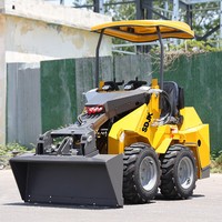 SDJK Nuovo Mini Caricatore a Ruote Skid Steer, Macchinario per Movimento Terra Multifunzionale, Diesel, per Uso Agricolo e Domestico
