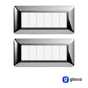 ชุดปลั๊กไฟติดผนังโกลก้า 6 ช่อง โครเมียมขัดเงา พลาสติก สำหรับใช้ในที่อยู่อาศัย - Product Image 2