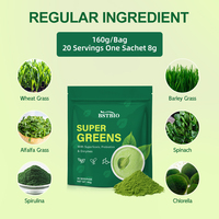 BSTBIO 6+ Superaliments Spiruline Chlorelle Probiotiques Enzymes 20 Sachets de Mélange pour Boisson Poudre de Super Aliments Verts