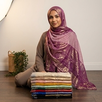 Kashka Grand Voile 200*100CM, Châles Hijab Métalliques de Luxe, Grand Hijab Éblouissant avec Strass pour Femmes Musulmanes, Accessoires en Dentelle