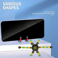 Fidget Spinner Mécanique Transformable Lumineux dans l'obscurité, Empilable, Jouet Anti-stress pour Enfants et Adultes, Fonction Support de Téléphone