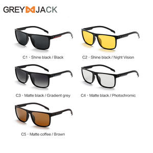 Lunettes de soleil sport Greyjack polarisées UV400, monture PC, verres TAC noirs pour le cyclisme en extérieur, hommes et femmes - Product Image 3