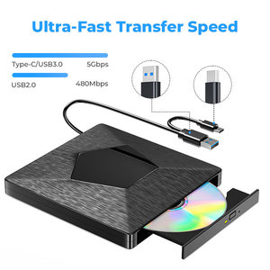 ไดรฟ์ดีวีดีภายนอก USB 3.0 Type-C แบบพกพาเครื่องเขียนซีดี ดีวีดี +/-RW สำหรับแล็ปท็อปเดสก์ท็อปแมคบุค <span class=keywords><strong>วินโดว์</strong></span> 11/10 - Product Image 4