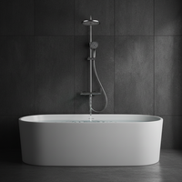 Système de douche et bain en acier inoxydable 304 couleur bronze, avec bec de baignoire, ensemble de douche murale effet pluie et douchette à main