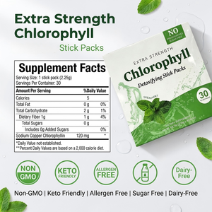 Poudre de Chlorophylle Naturelle Sans Sucre Personnalisée Saveur Menthe, Pack de 30 Bâtonnets, Boisson Instantanée en Poudre à Base de Jus Vert Herbal, ODM - Product Image 3