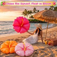 76x22cm Aufblasbare Hibiskus-Blumen-Poolliege für Kinder & Erwachsene – Hawaiianische Deko-Pool-Liege für Schwimmen, Strand & Luau-Feiertage
