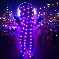 Nouveau Costume de Cosplay Robot Poupée Rechargeable avec Vêtements Lumineux LED, Casque Audio et Échasses pour Adultes, Spectacles de Danse Scénique et Fêtes