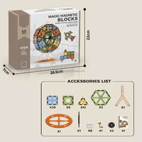 Mainan Magnet DIY Bianglala 3D Blok Bangunan Magnetik Konstruksi untuk Anak-anak Set Puzzle Magnetik Kit Bangunan