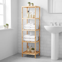 Étagère d'angle en bois à 5 niveaux, organisateur multifonctionnel en bois massif, support de rangement pour livres, excellent rapport qualité-prix