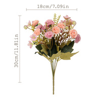 Direktverkauf ab Werk Simulierte Silberne und Goldene Künstliche Seidenrosen für Hochzeitsdekoration und Heimdekoration Blumenstrauß