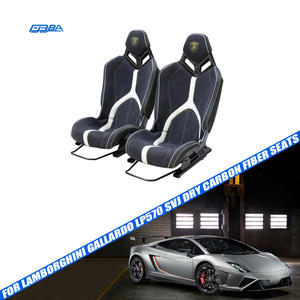 Asiento de coche personalizable de fibra de carbono seca, cuero Nappa Alcantara negro para Lamborghini LP570 - Product Image 1