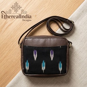 Handmade <b>Black</b> Ikat Crossbody Sling <b>Bag</b> Cotton Ethnic <b>Mini</b> Purse Boho Shoulder <b>Bag</b> - Product Image 5