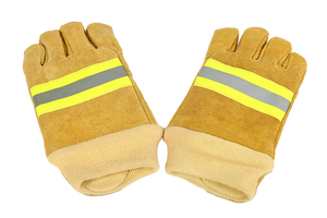 Gants d'incendie de forêt jaune de <span class=keywords><strong>pompier</strong></span> gants de vêtements ignifuges gants de sécurité ignifuges en cuir - Product Image 2
