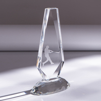 Trophée en cristal K9 gravé au laser 3D personnalisé, forme de goutte d'eau, récompense en cristal vierge, tailles S/M/L, prix de compétition sportive, cadeau
