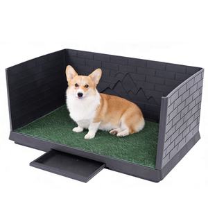 Tapis d'apprentissage pour chiot avec grande boîte de récupération, patch d'herbe artificielle réutilisable avec 3 déflecteurs anti-éclaboussures - Product Image 1