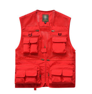 OEM personnalisé multi-poches hommes utilitaire gilet hommes en gros extérieur maille pêche tir <span class=keywords><strong>photographe</strong></span> journaliste gilet - Product Image 3