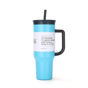 Custom New Style 40Oz Stainless Steel Stylish <b>Large</b> Capacity Vacuum Insulated Car Thermos Tumbler Mug <b>Cup</b> With Straw Handle - Product Image 1