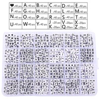 Ensemble d'accessoires de bricolage 24/26 grilles avec kit de perles de lettre à motif de coeur, perles de lettre de l'alphabet en acrylique blanc de 6mm pour la fabrication de bijoux