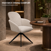 Fauteuil pivotant de luxe en tissu, siège baquet rembourré, chaise de salle à manger avec base pivotante en métal, pour restaurant, hôtel, salle de banquet