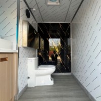 Cabine de toilettes mobile autonome en panneaux GRP résistante aux intempéries pour festivals de musique en plein air, terrains de camping et foires campagnardes