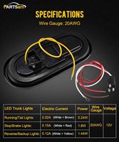 Feux arrière de remorque à Led ovales de 6.3 pouces feux stop feux de freinage rouges et blancs feux de recul et de recul, kit pour camions RV