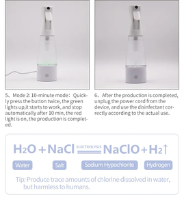 Generador de hipoclorito de sodio de 350ml, portátil, personalizado, de alta calidad, elegante, 10 minutos, productos químicos domésticos multiusos - Product Image 4