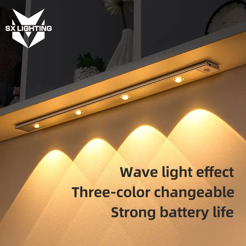 Pyroelektrik kızılötesi insan vücudu indüksiyon USB manyetik kablosuz ev mutfak hareket sensörlü Led dolap altı ışığı
