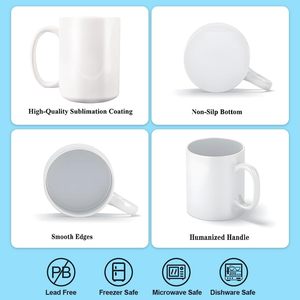 12 Pack 15oz Ceramic Sublimation <b>Mugs</b> Blanks White Bulk With Gift <b>Boxes</b> For Business Gifts - Product Image 3