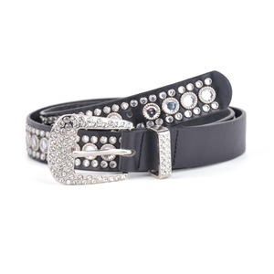 Hot <span class=keywords><strong>Sale</strong></span> Bunte Pin Schnalle Gürtel Punk-Stil Strass Bling Bling Kristall Diamant Gürtel für Frauen Männer - Product Image 4