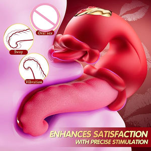 大人気！3-in-1 タン リッキング バイブレーター Gスポット クリトリス刺激 ディルド 強力スイング 女性用 バイブレーター オナホール - Product Image 4