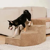 4-Stufige Drehbare Haustiertreppen für Kleine und Ältere Hunde Hohe Unterstützung Rutschfeste Gelenkfreundliche Hundestufen für Bett und Sofa