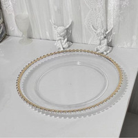 Assiette de Dîner de Mariage en Plastique Acrylique Doré, Transparente Blanche, Style Occidental, pour Événements et Restaurants Haut de Gamme