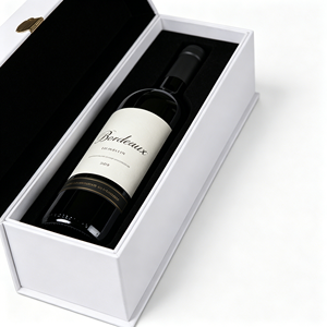 Premium <b>Foldable</b> Magnetic Wine Gift <b>Box</b> Luxury Rigid Paper Packaging Custom Logo for Single Bottle Whiskey Red Wine - Product Image 2