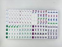 En stock – Mahjong américain de luxe moderne avec 160 tuiles, tapis en néoprène bleu et tuiles acryliques gravées à 4 couches – Prêt à être expédié pour le poker